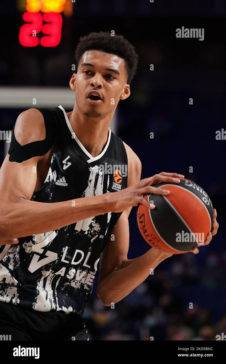 Victor Wembanyama of LDLC Asvel Villeurbanne in action during the