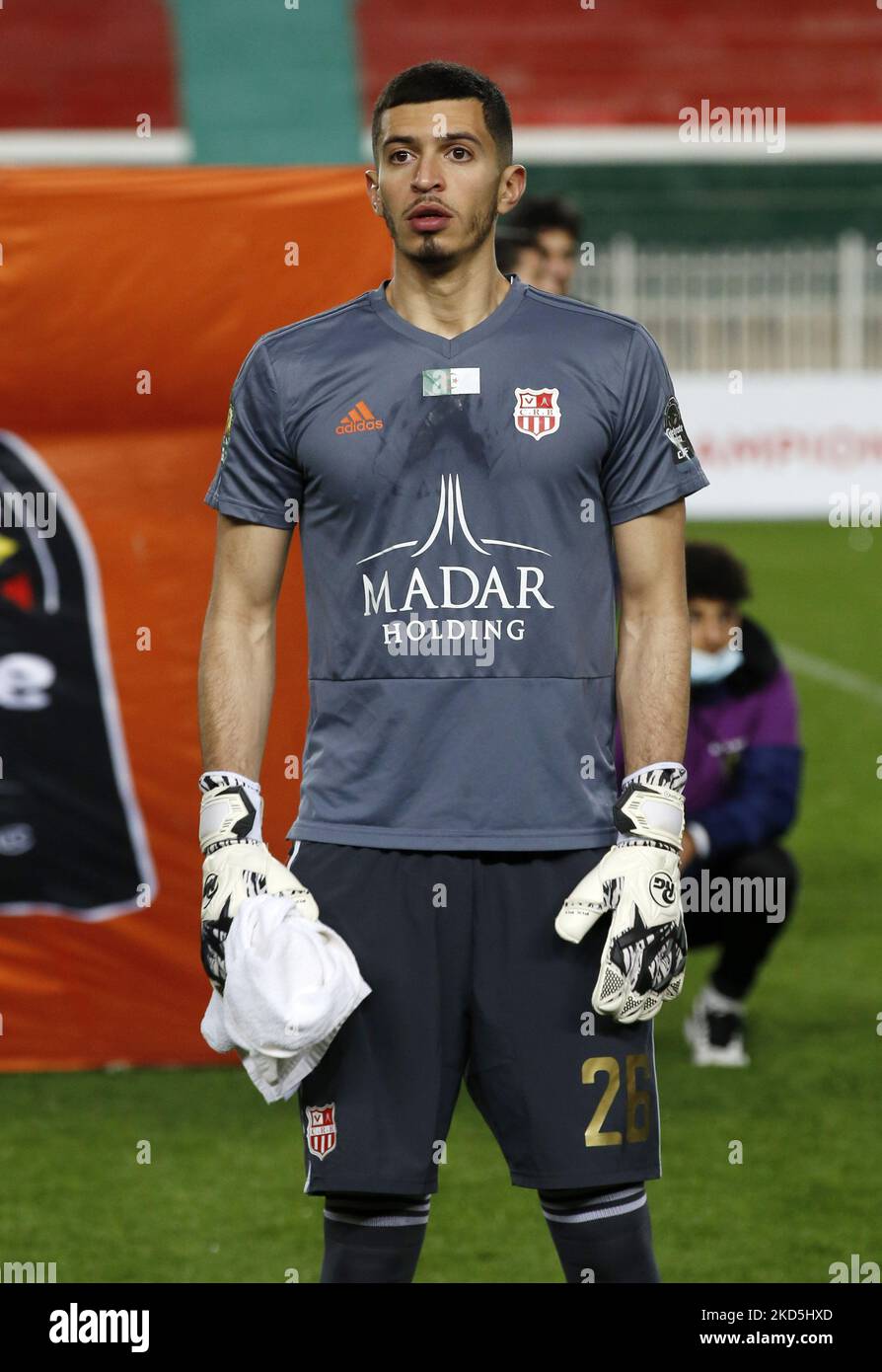 Goalkeeper of CR Belouizdad Ahmed Abdelkader during the 2021/22 CAF Champions League football match between CR Belouizdad and Etoile Sahel at 5 Juillet 1962 stadium in Algiers, Algeria on March 19, 2022 (Photo by APP/NurPhoto) Stock Photo