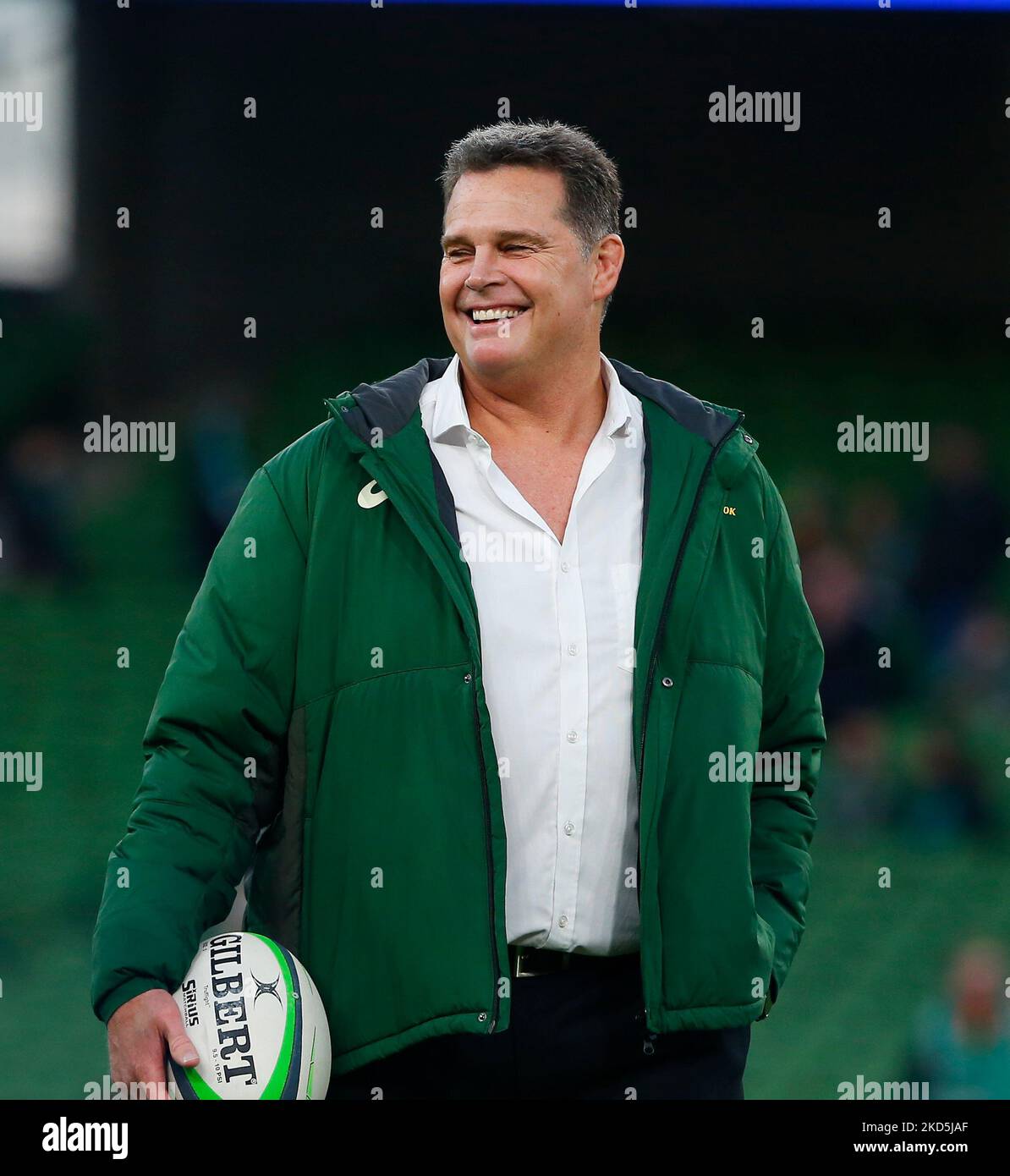 5th November 2022; Aviva Stadium, Dublin, Ireland: Autumn Series international rugby Ireland versus South Africa; Rassie Erasmus South Africa head coach Stock Photo