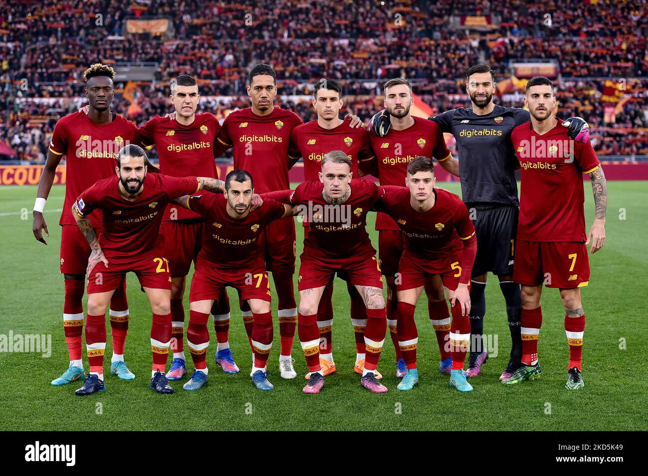AS Roma players pose for the team shot during the Serie A match between ...