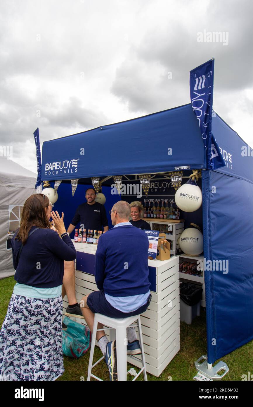 EXETER, DEVON, UK JULY 1, 2022 trade stand Bar Buoy Cocktails Stock
