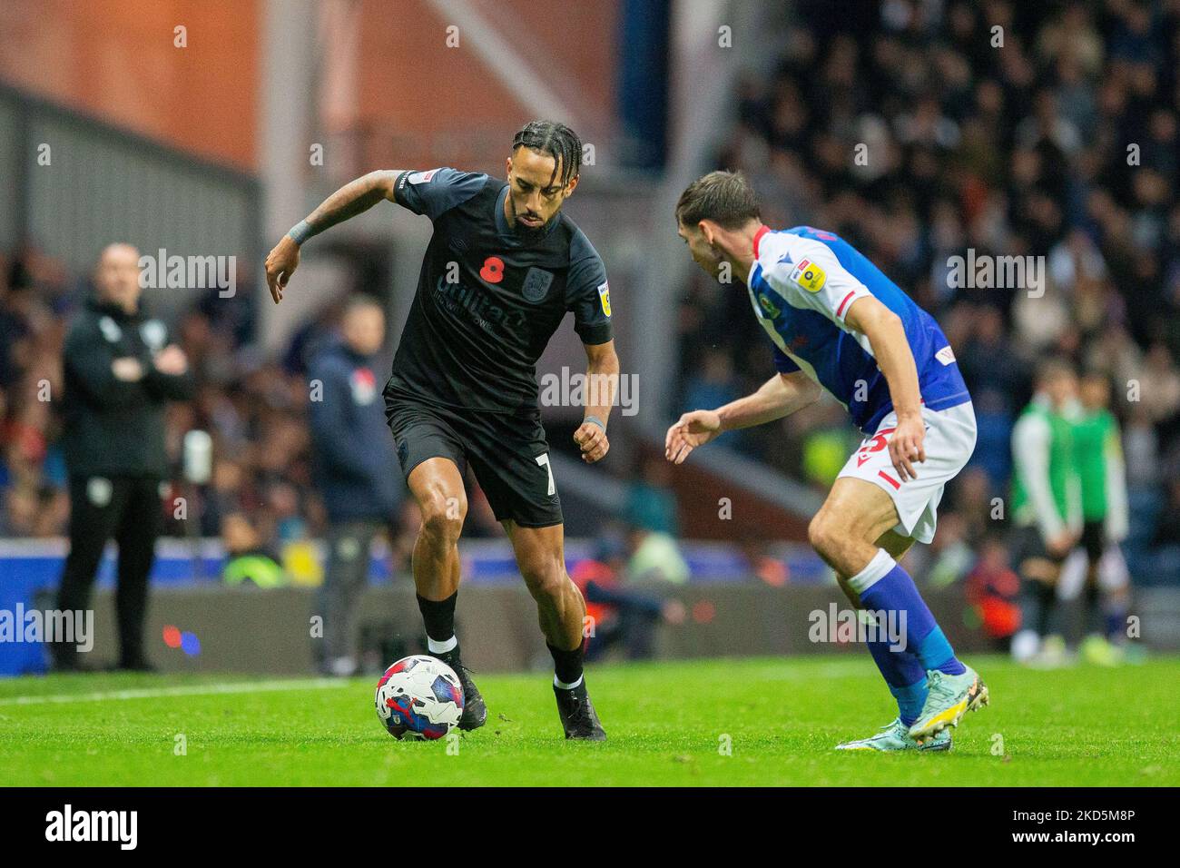 Sorba Thomas #7 of Huddersfield Town in possession during the Sky Bet Championship match Blackburn Rovers vs Huddersfield Town at Ewood Park, Blackburn, United Kingdom, 5th November 2022  (Photo by Phil Bryan/News Images) Stock Photo