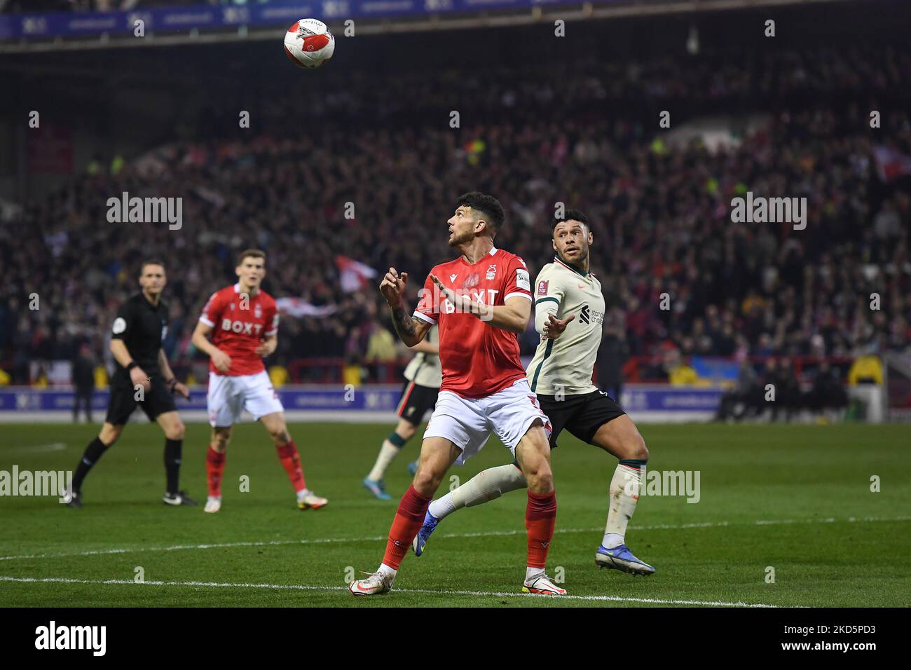 Tobias Figueiredo of Nottingham Forest during the FA Cup match between Nottingham Forest and Liverpool at the City Ground, Nottingham on Sunday 20th March 2022. (Photo by Jon Hobley/MI News/NurPhoto) Stock Photo