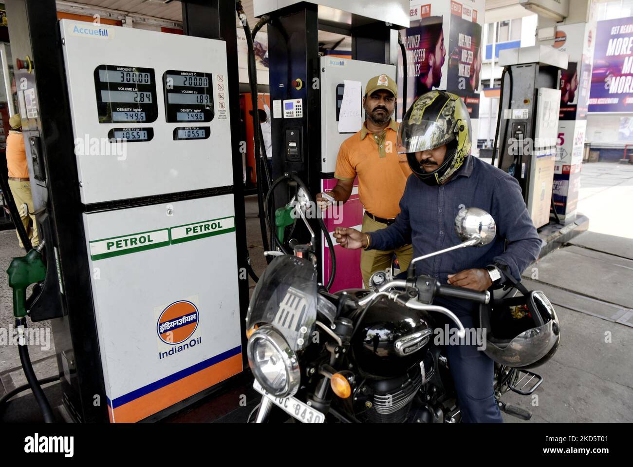 Indian Oil Petroleum Pump in Kolkata, India, 22 March, 2022. Indian