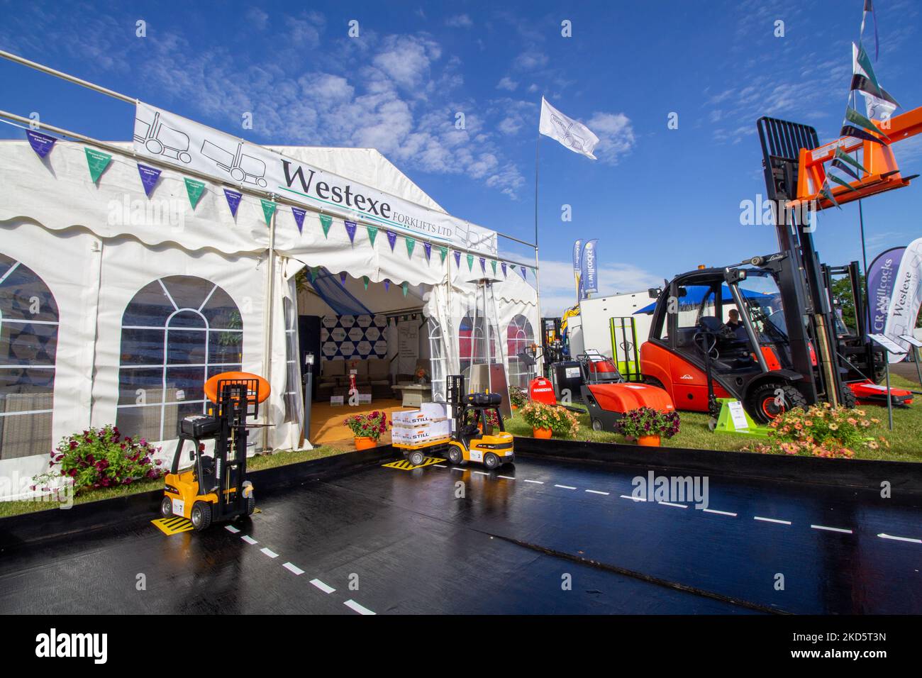 EXETER, DEVON, UK JULY 1, 2022 trade stand Westexe Forklifts Ltd Stock Photo Alamy