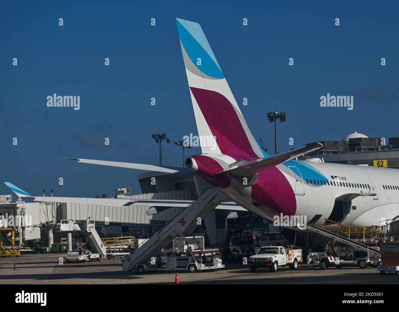 Eurowings Discover Airways plane seen at Cancun International Airport ...