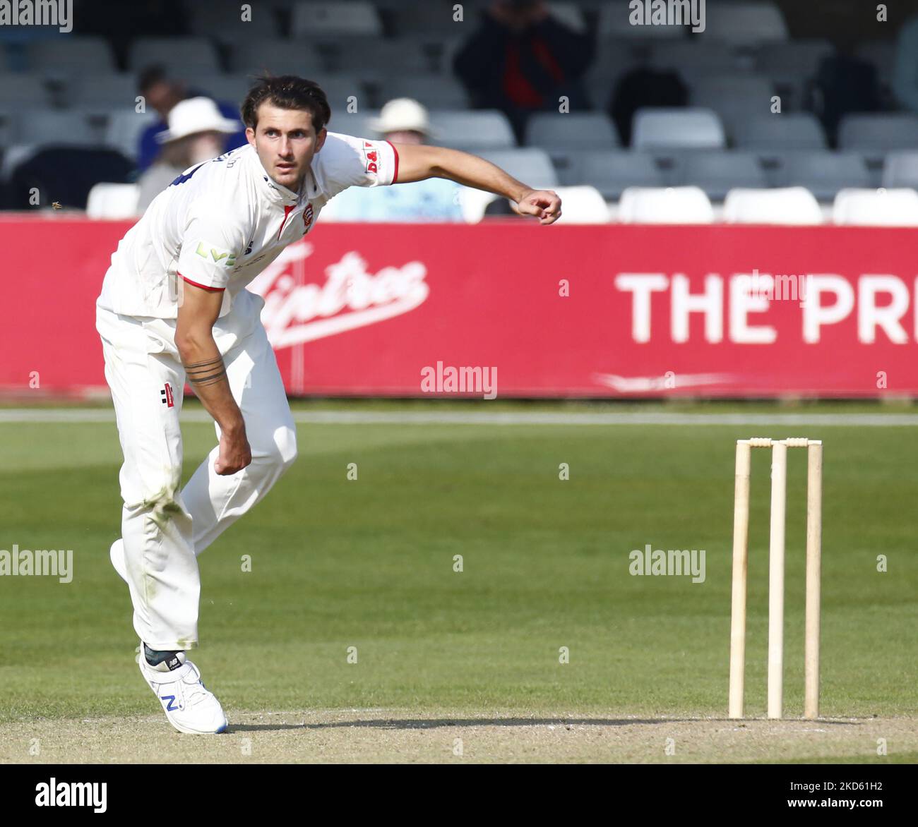 : Essex's Jack Plom during an Essex CCC Intra-Squad Friendly match at The Cloud County Ground at Chelmsford on 24th March 2022 (Photo by Action Foto Sport/NurPhoto) Stock Photo