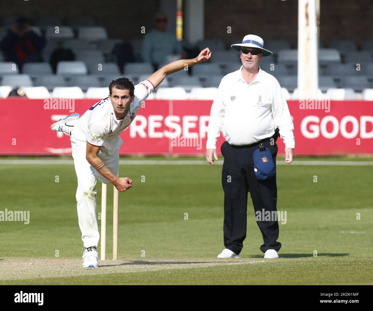 : Essex's Jack Plom during an Essex CCC Intra-Squad Friendly match at The Cloud County Ground at Chelmsford on 24th March 2022 (Photo by Action Foto Sport/NurPhoto) Stock Photo