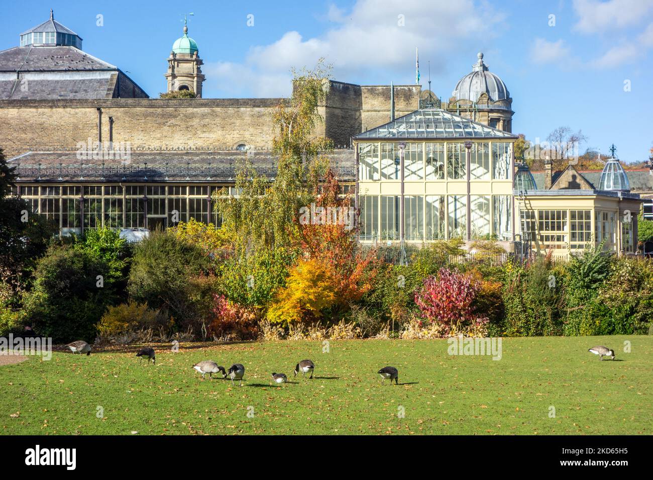 The greenhouse glass house in the Pavilion gardens at the Derbyshire