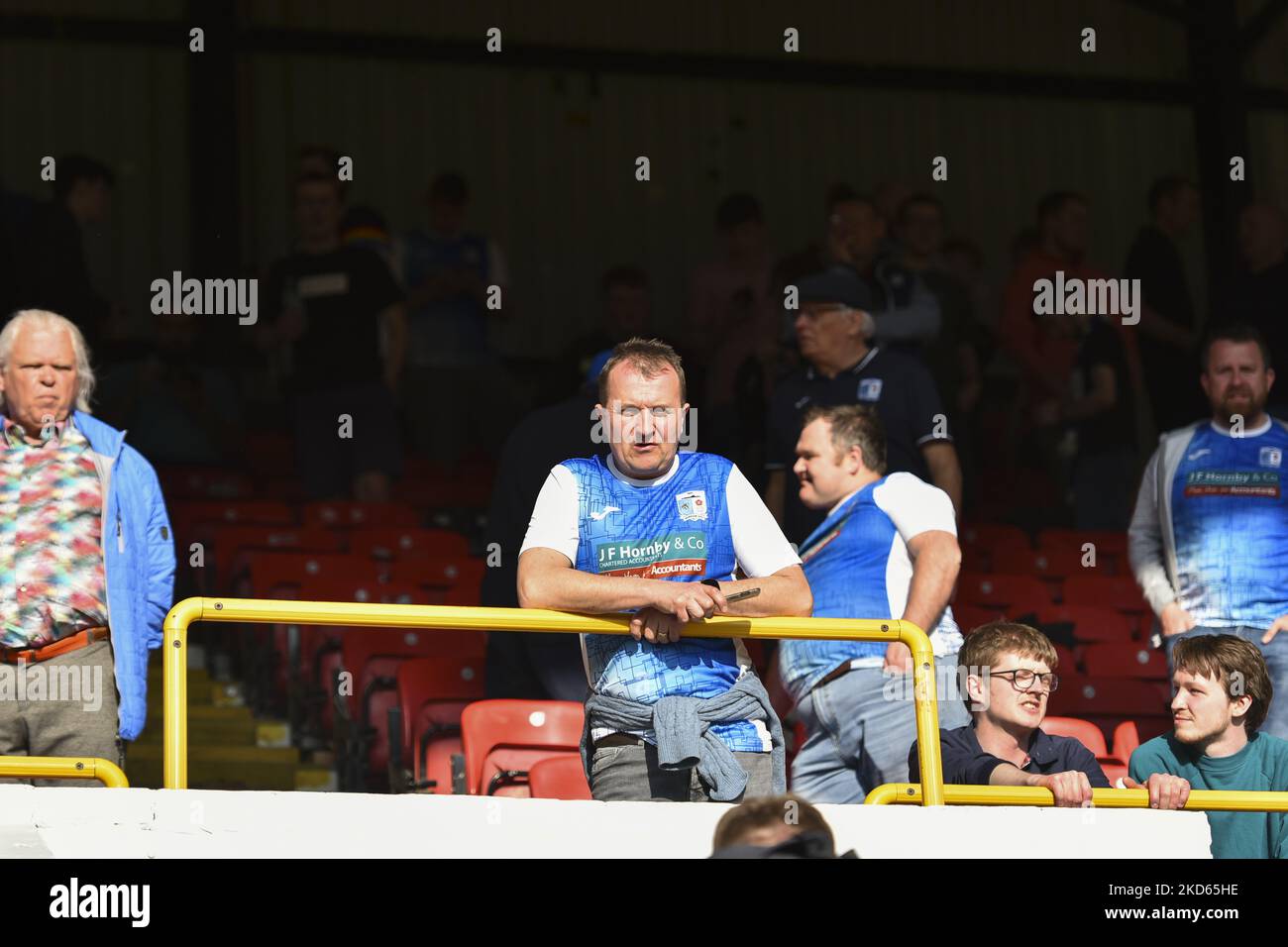 Barrow fans during the Sky Bet League 2 match between Leyton Orient and Barrow at the Matchroom Stadium, London on Saturday 26th March 2022. (Photo by Ivan Yordanov/MI News/NurPhoto) Stock Photo