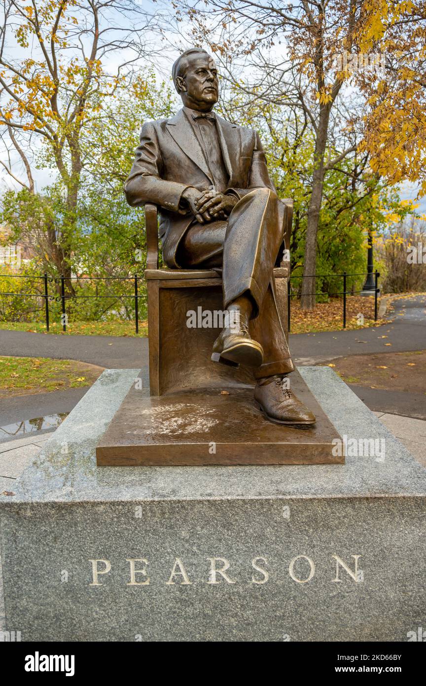 Ottawa, Ontario October 20, 2022 Statue of Lester B Pearson on