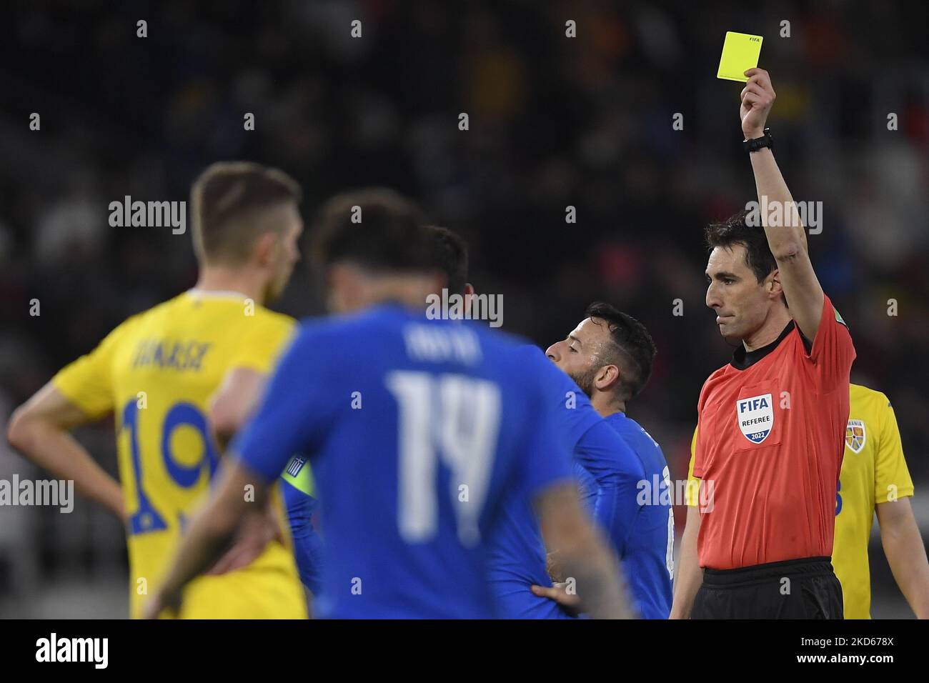 Referee Ricardo De Burgos Bengoechea in action during the international friendly match between Romania and Greece at Stadionul Steaua on March 25, 2022 in Bucharest, Romania. (Photo by Alex Nicodim/NurPhoto) Stock Photo
