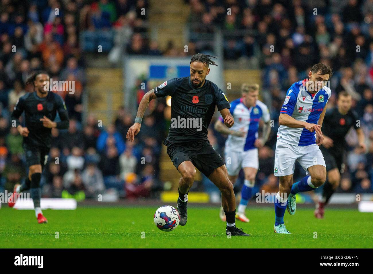 Sorba Thomas #7 of Huddersfield Town runs with the ball during the Sky Bet Championship match Blackburn Rovers vs Huddersfield Town at Ewood Park, Blackburn, United Kingdom, 5th November 2022  (Photo by Phil Bryan/News Images) Stock Photo