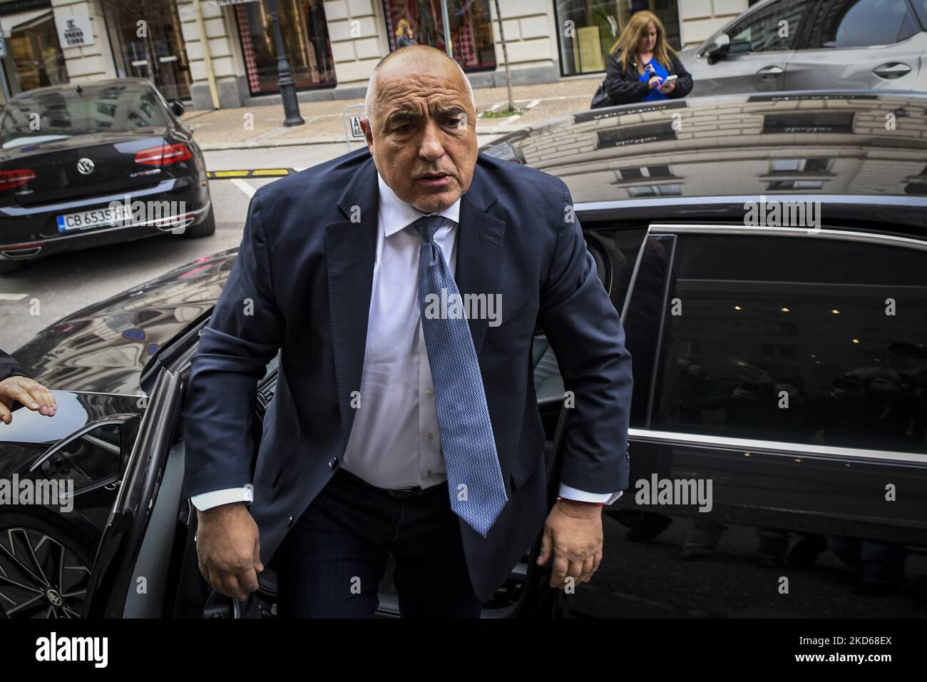 Former Bulgarian Prime Minister Boyko Borisov arrives for questioning ...