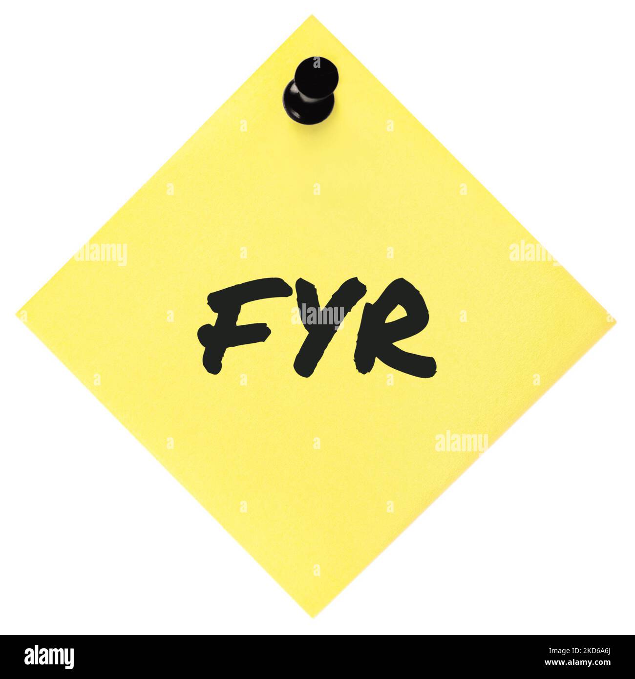 For your reference acronym FYR black marker written business initialism text, corporate scrutiny information recipient advice report detailed isolated Stock Photo