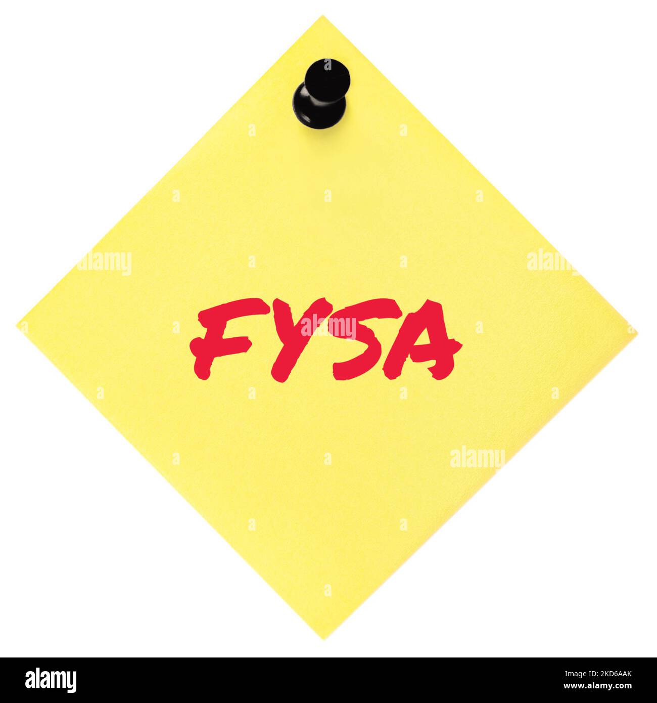 For your situational awareness acronym FYSA red marker written military initialism text, crucial current combat action environment conditions info Stock Photo