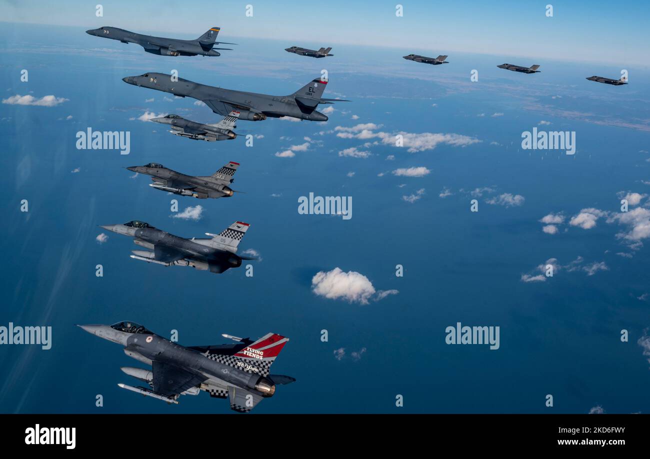 Osan Air Force Base, South Korea. 05th Nov, 2022. U.S. Air Force F16 Fighting Falcon fighter