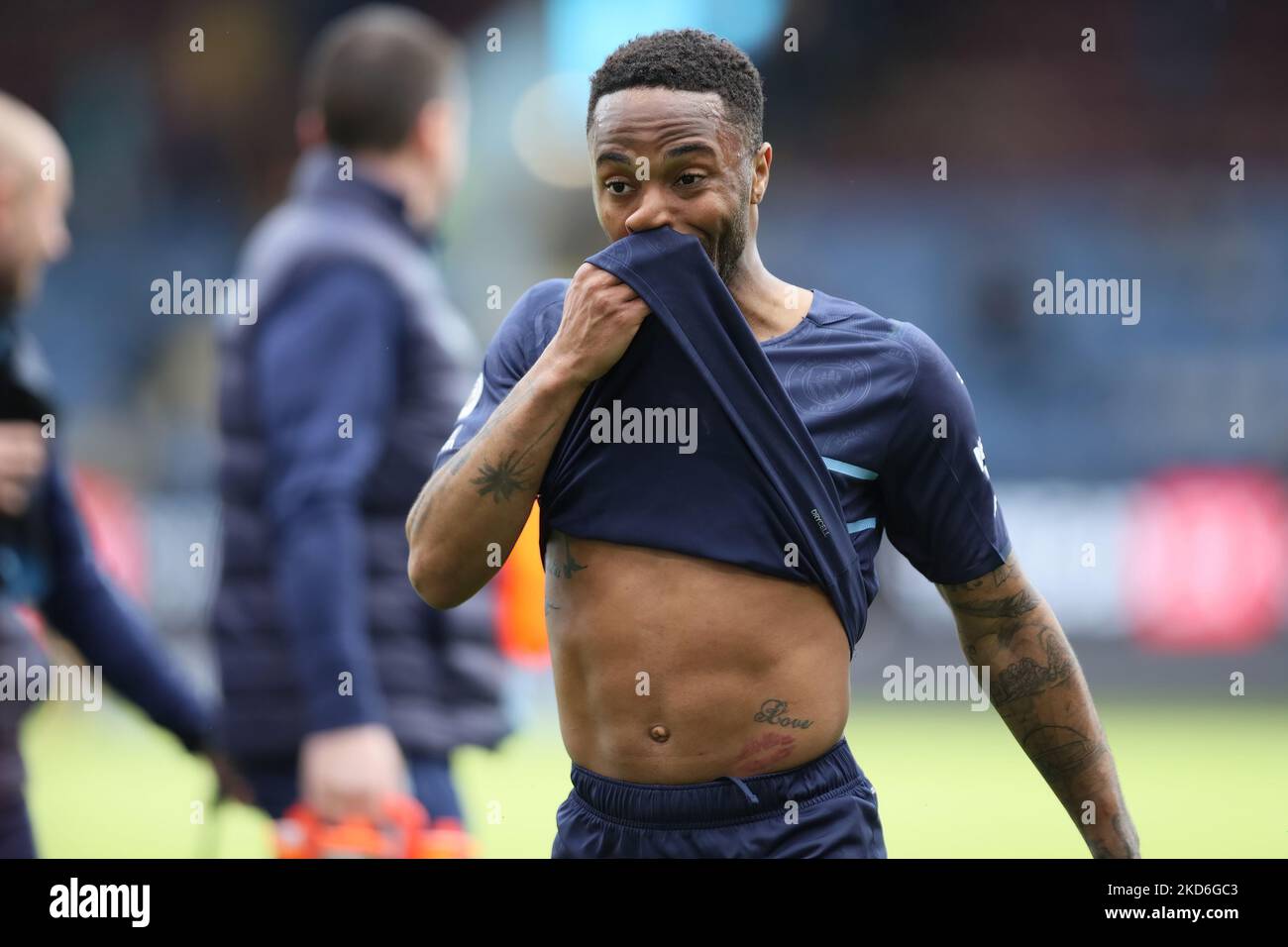 Raheem Sterling of Manchester City at full time during the Premier League match between Burnley and Manchester City at Turf Moor, Burnley on Saturday 2nd April 2022. (Photo by Pat Scaasi/MI News/NurPhoto) Stock Photo