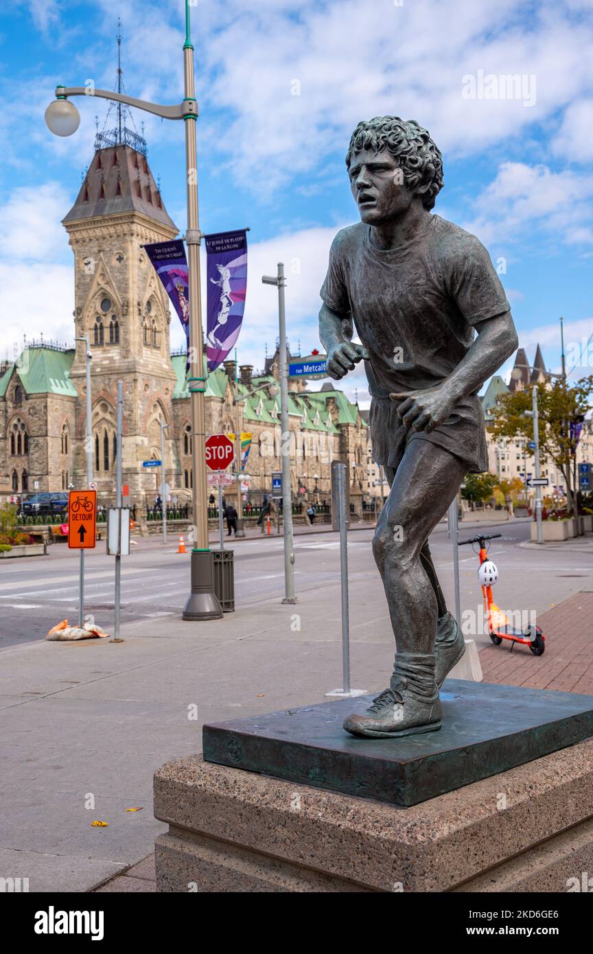 Ottaw, Ontario October 20, 2022 Terry Fox statue at Canada's