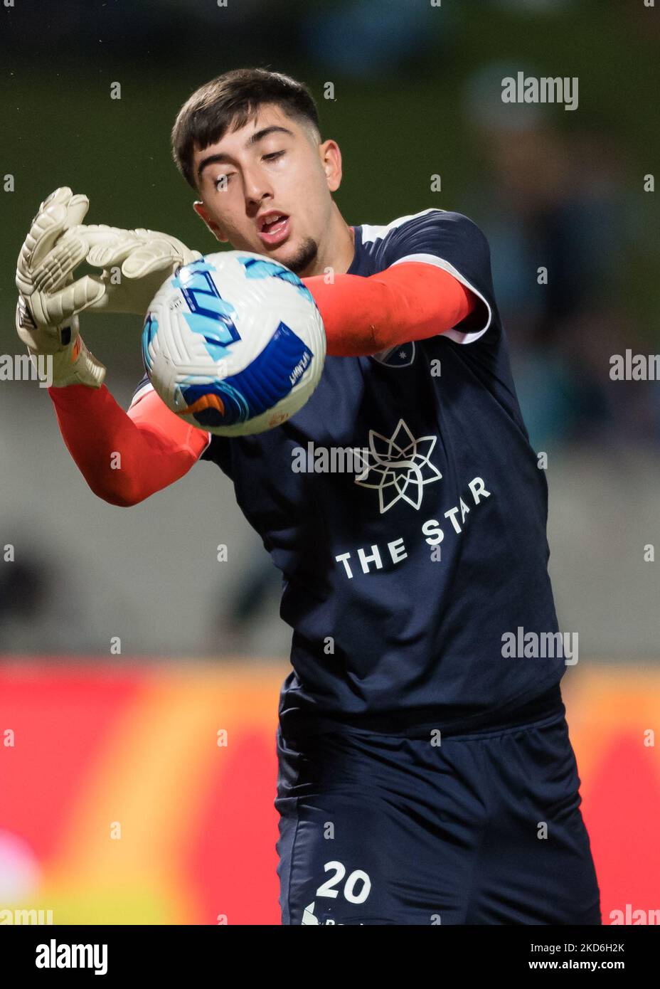 Thomas Heward-Belle goalkeeper of Sydney FC warms up prior to the A-League  match between Sydney FC and Western Sydney Wanderers at Netstrata Jubilee  Stadium, on April 02, 2022, in Sydney, Australia. (Photo