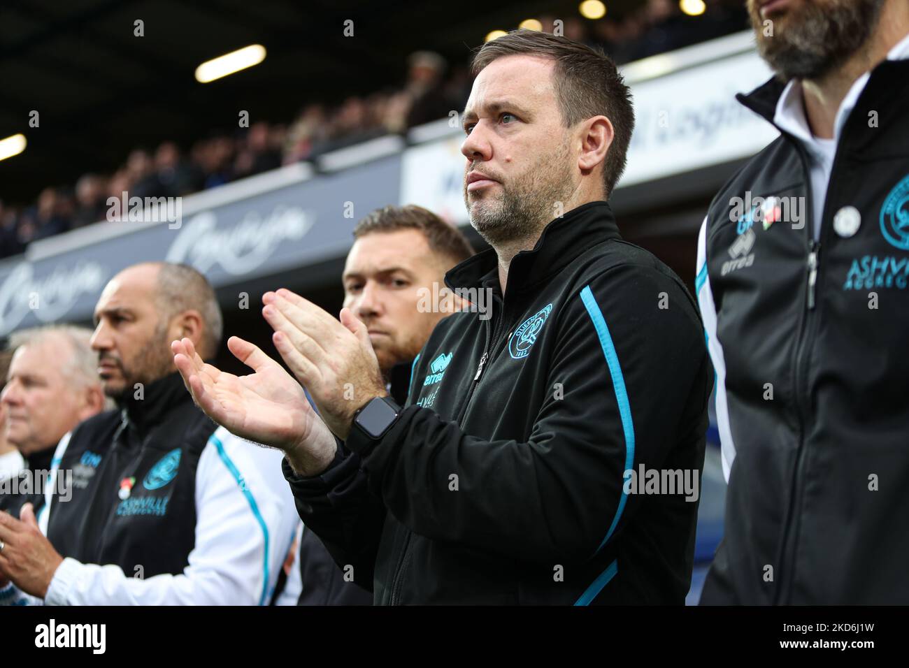 Queens Park Rangers manager Michael Beale observes a minute's applause