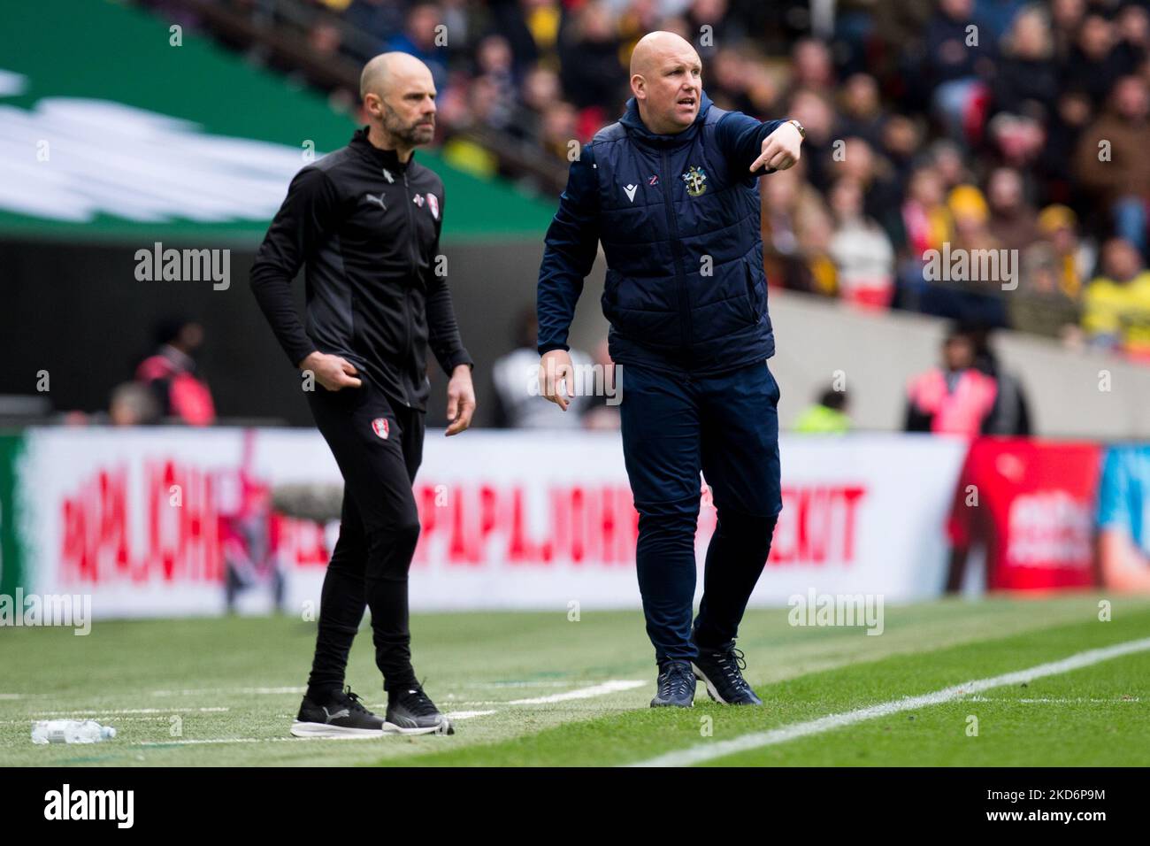 Matt Gray of Sutton United gestures during the Papa John Trophy Final