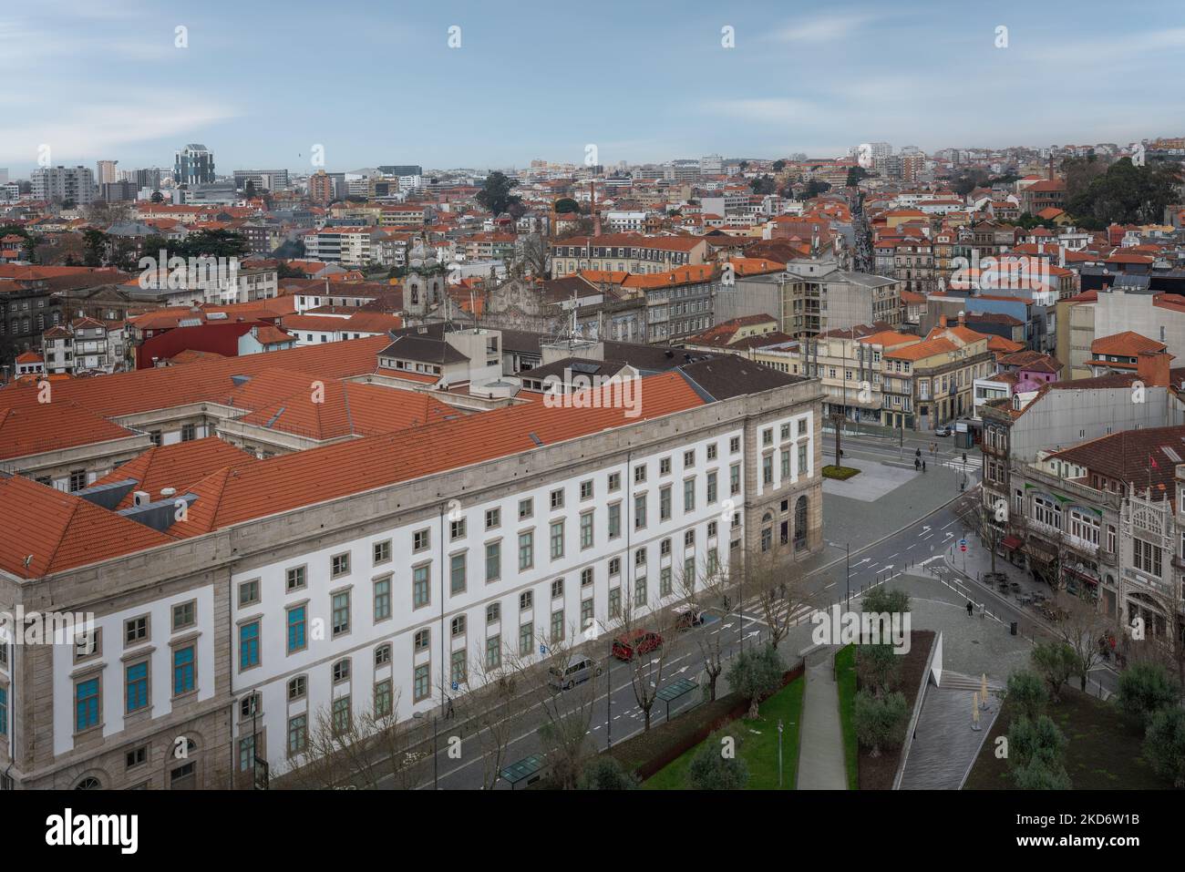 Aerial view of Porto City with University Building - Porto, Portugal Stock Photo