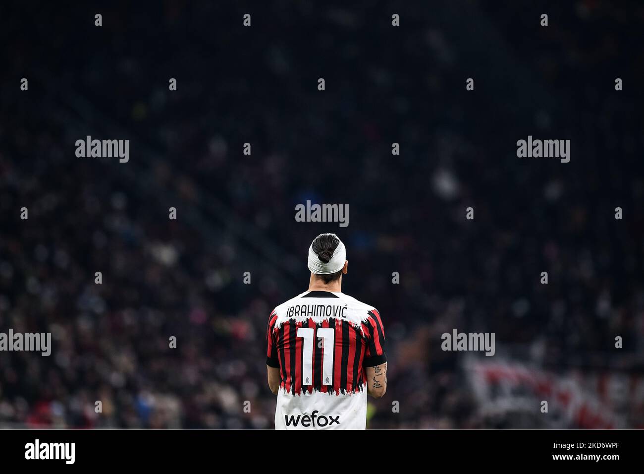 Zlatan Ibrahimovic of A.C. Milan during the Italian Serie A soccer match between A.C. Milan vs Bologna F.C. at the San Siro Stadium in Milan, Italy on 4 April 2022. (Photo by Michele Maraviglia/NurPhoto) Stock Photo