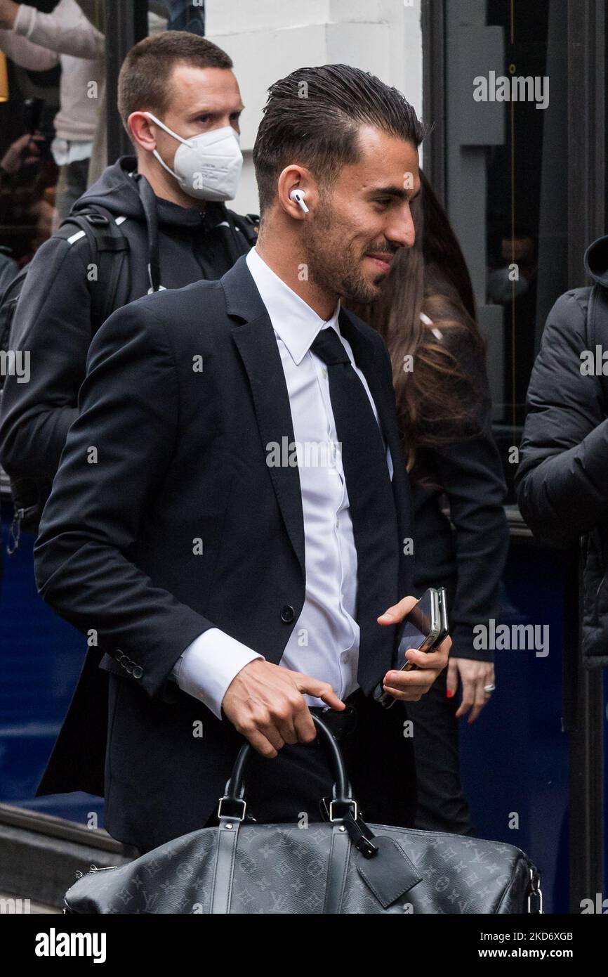 LONDON, UNITED KINGDOM - APRIL 05, 2022: Dani Ceballos is seen outside ...
