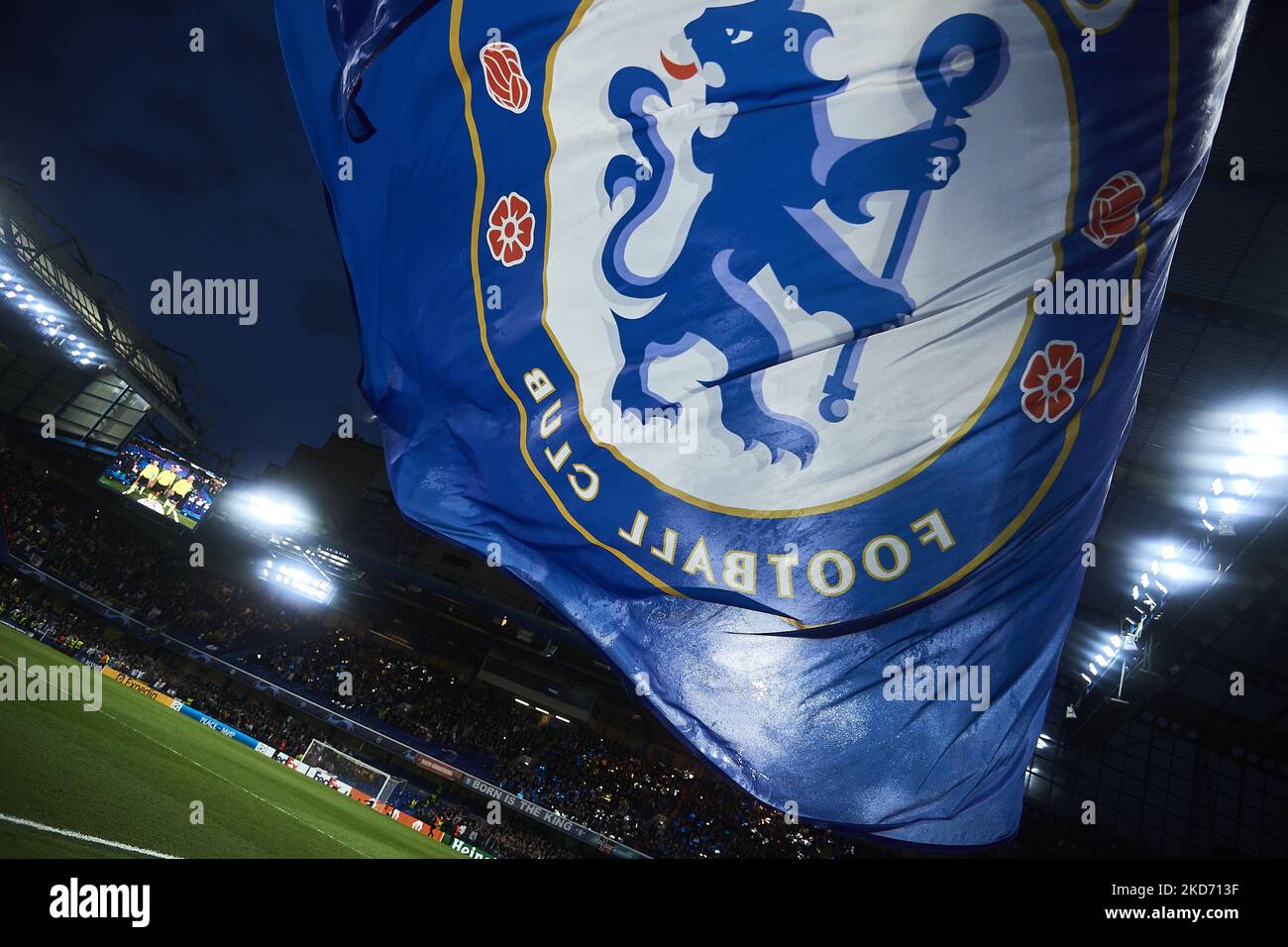 September 12, 2021, London, United Kingdom. The emblem of the Chelsea F.C.  football club on the background of a modern stadium Stock Photo - Alamy