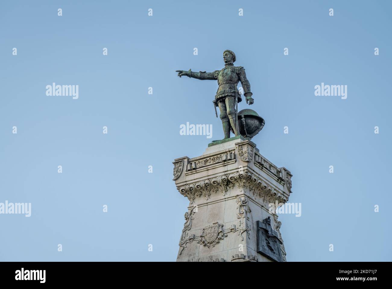 Monument to Prince Henry the Navigator at Infante D. Henrique Square - Porto, Portugal Stock Photo