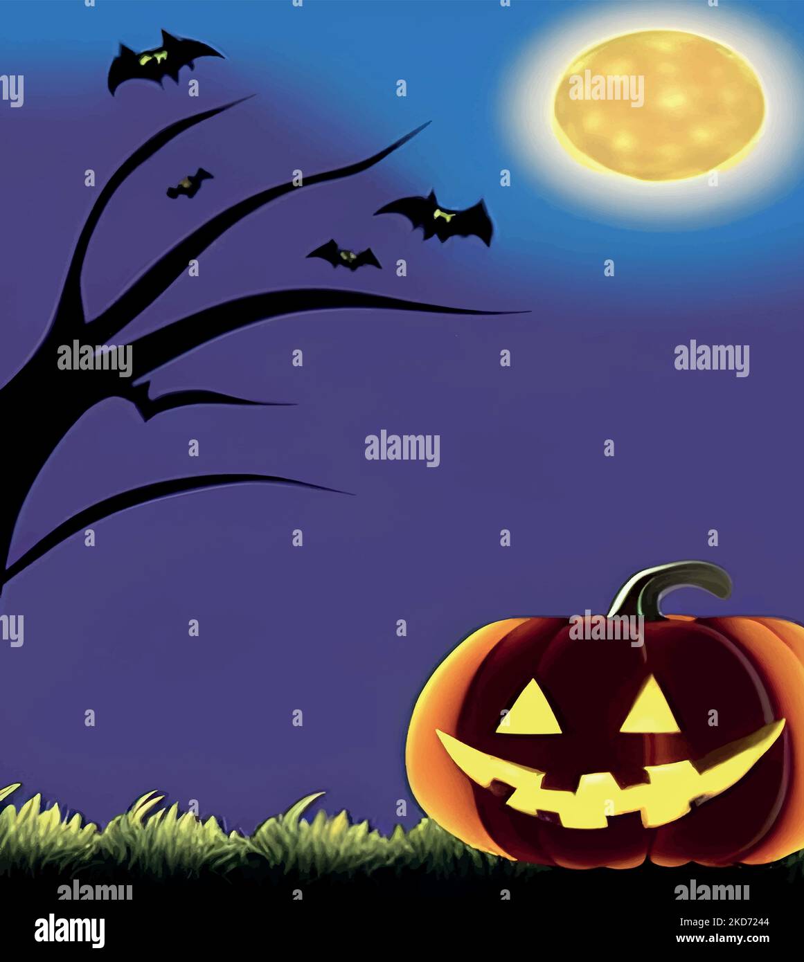 A spooky Halloween background with a pumpkin Stock Vector Image & Art ...