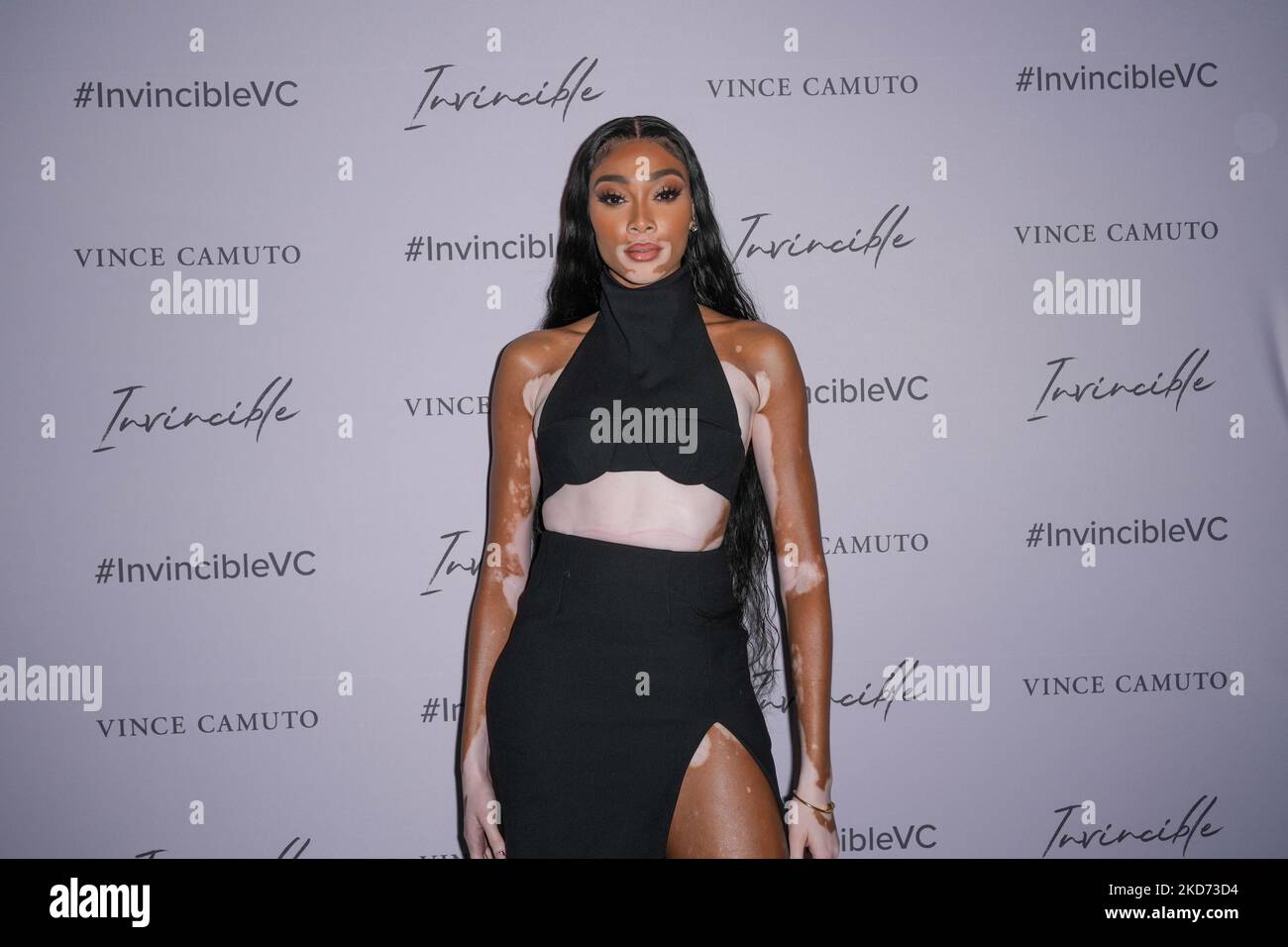 Winnie Harlow and Nina Agdal attends Vince Camuto Spring 2022