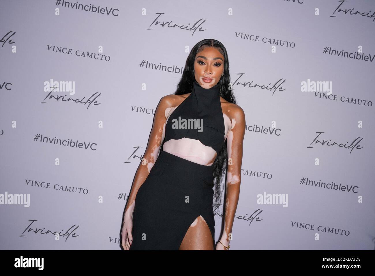 Winnie Harlow and Nina Agdal attends Vince Camuto Spring 2022