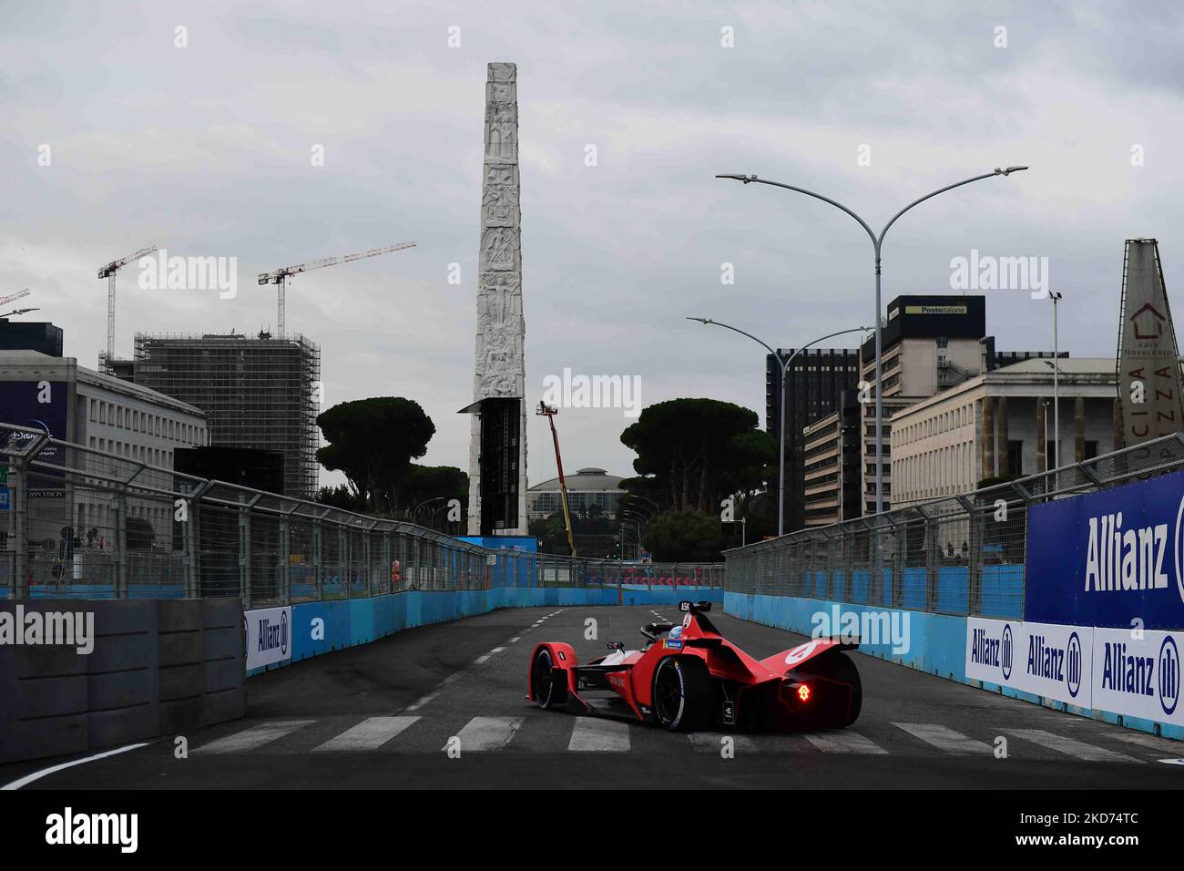 Olivier Askew of Andretti Autosport drive his single-seater during free practice of Rome E-Prix, 3rd round of Formula E World Championship in city circuit of Rome, EUR neighborhood Rome, 9 April 2022 (Photo by Andrea Diodato/NurPhoto) Stock Photo