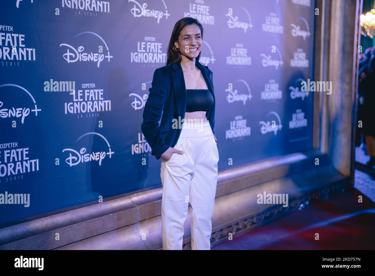 Cristiana Dell' Anna attends the red carpet of the tv series 'Le Fate Ignoranti' at the Opera Theatre on April 08, 2022 in Rome, Italy. (Photo by Luca Carlino/NurPhoto) Stock Photo