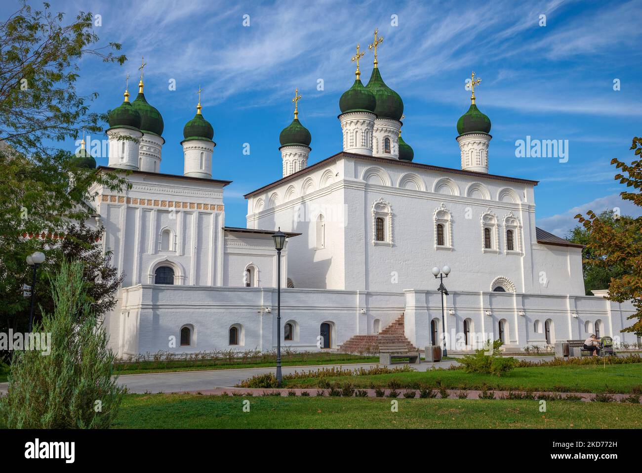 ASTRAKHAN, RUSSIA - SEPTEMBER 21, 2021: Trinity Cathedral on the territory of the Kremlin. Astrakhan Stock Photo