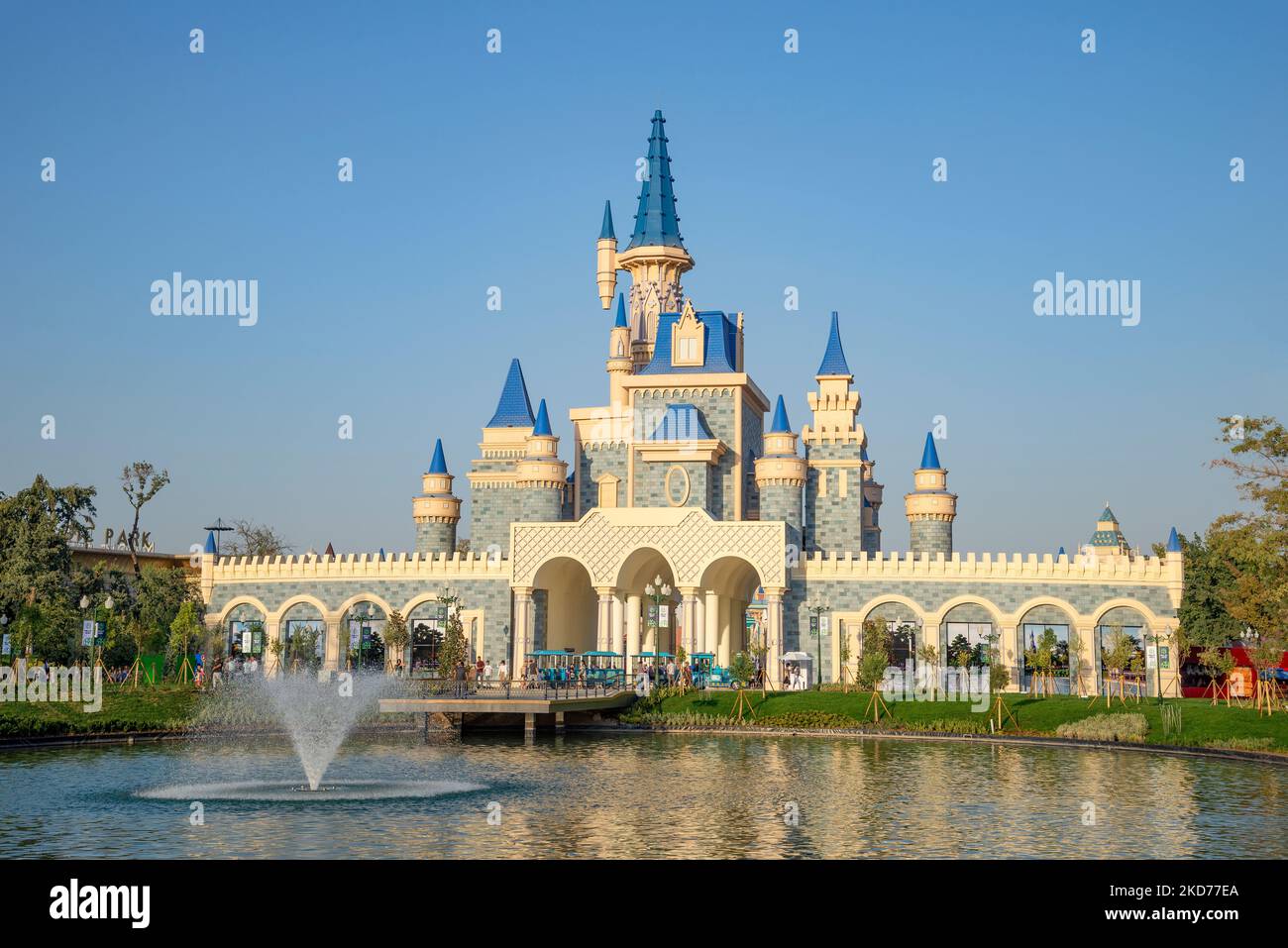 TASHKENT, UZBEKISTAN - SEPTEMBER 03, 2022: A fairy-tale castle in the