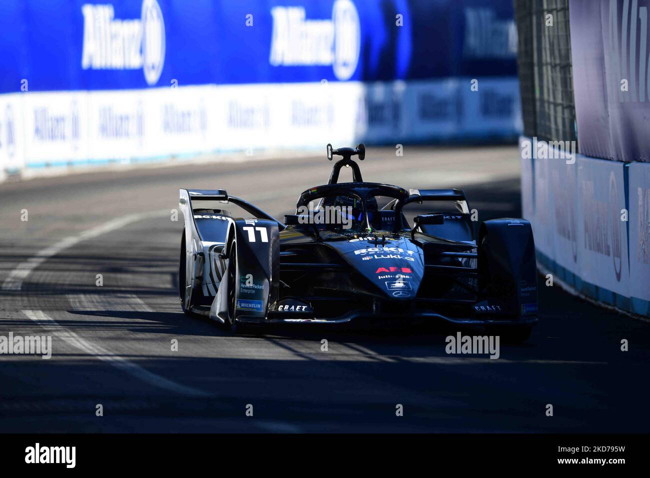 Lucas Di Grassi of Rokit Venturi Racing during qualifying of Day 2 of Rome E-Prix, 5th round of Formula E World Championship in city circuit of Rome, EUR neighborhood Rome, 10 April 2022 (Photo by Andrea Diodato/NurPhoto) Stock Photo