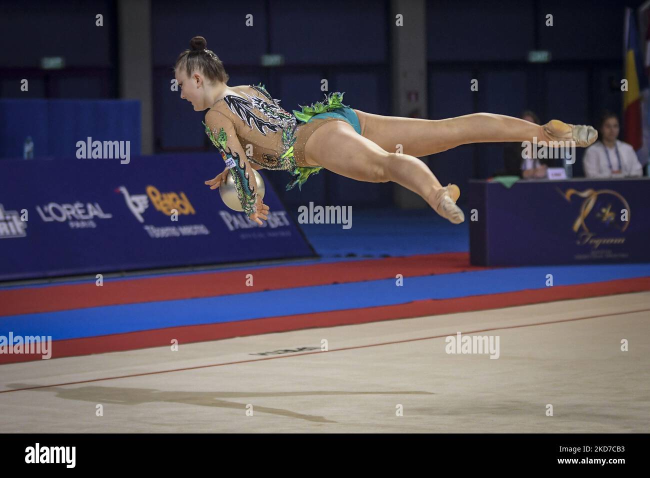 Margarita Kolosov from Germany performs at Rhytmic Gymnastics World Cup