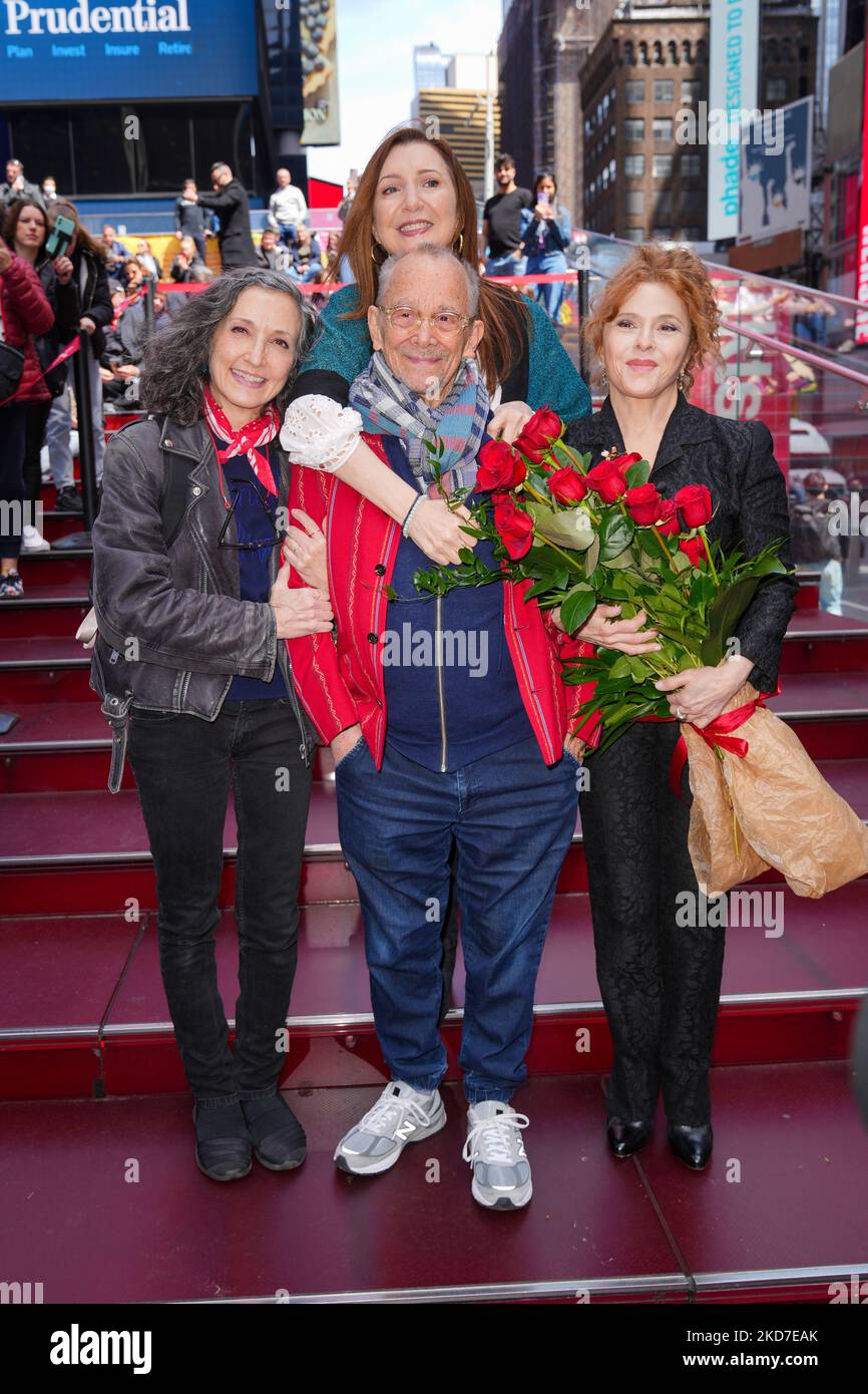 Joel Grey poses at his 90th birthday celebration at Times Square TKTS