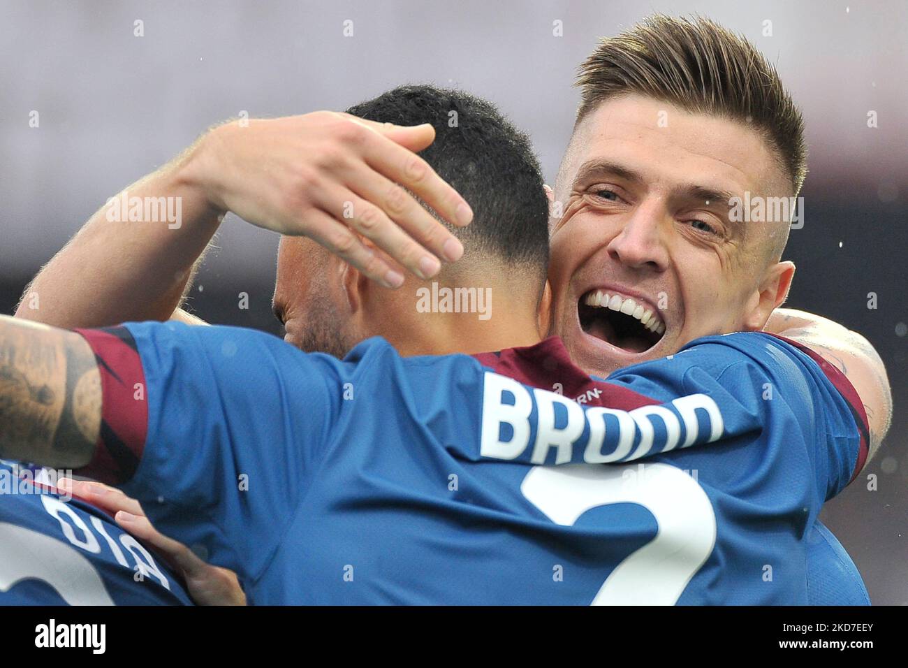 Krzysztof Piątek and Dylan Bronn players of Salernitana, during the ...