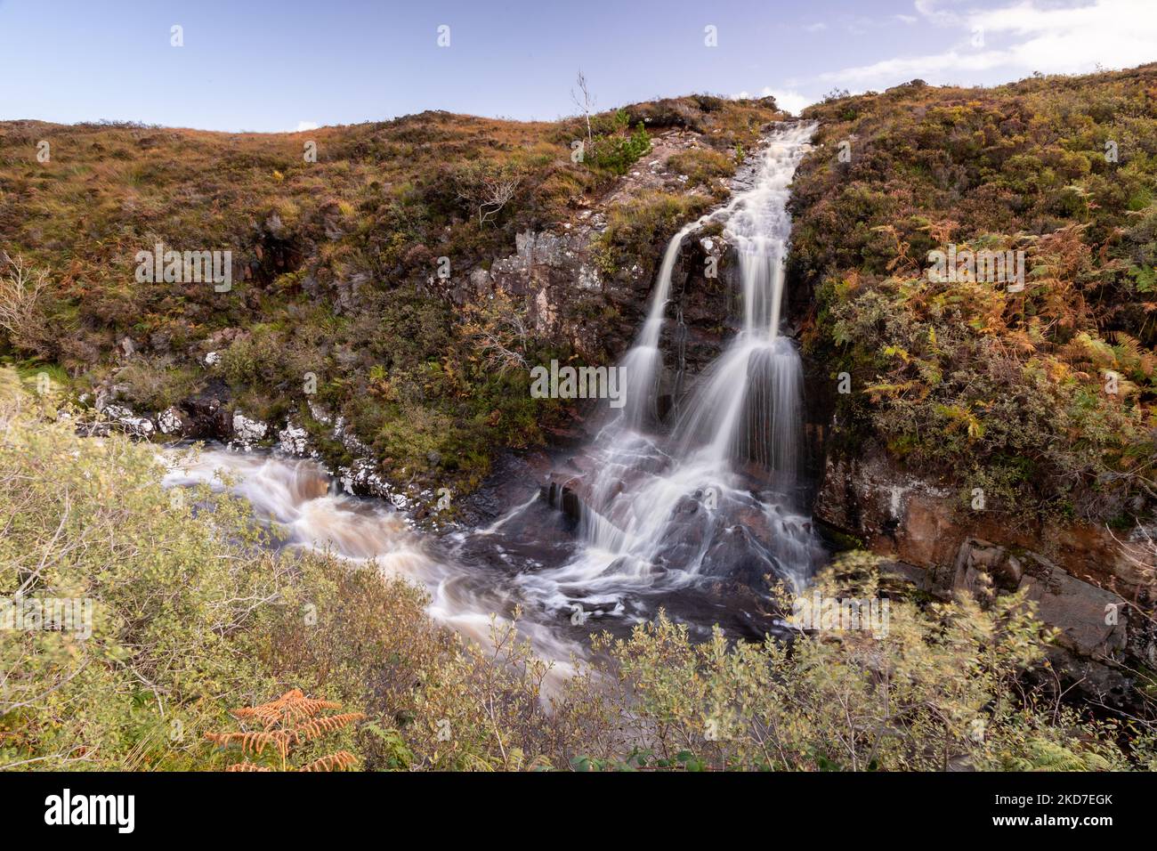 Small waterfall near Gairloch, Wester Ross, Scotland Stock Photo