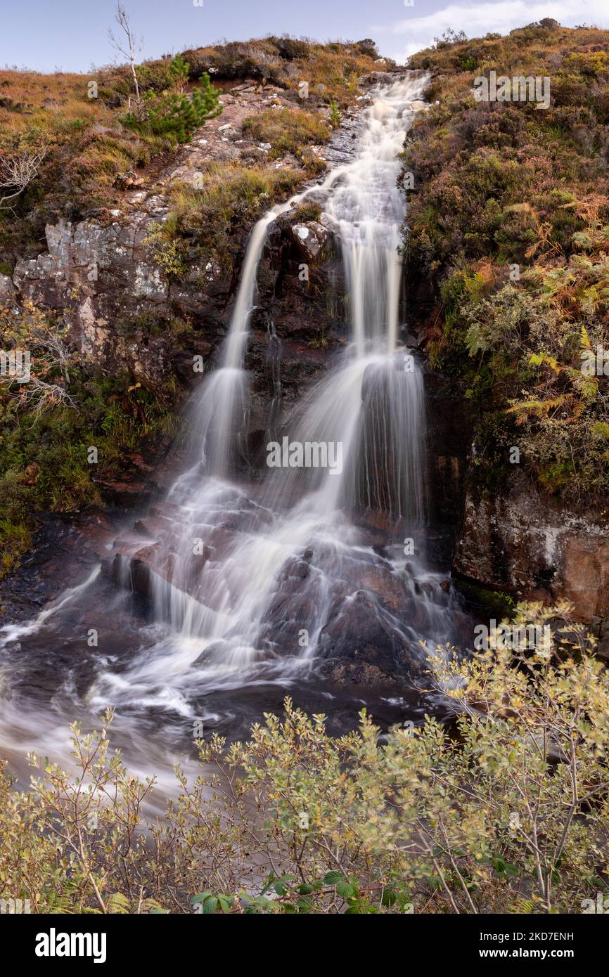 Small waterfall near Gairloch, Wester Ross, Scotland Stock Photo