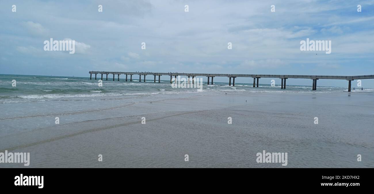 An aerial view of the sea under a cloudy sky Stock Photo - Alamy