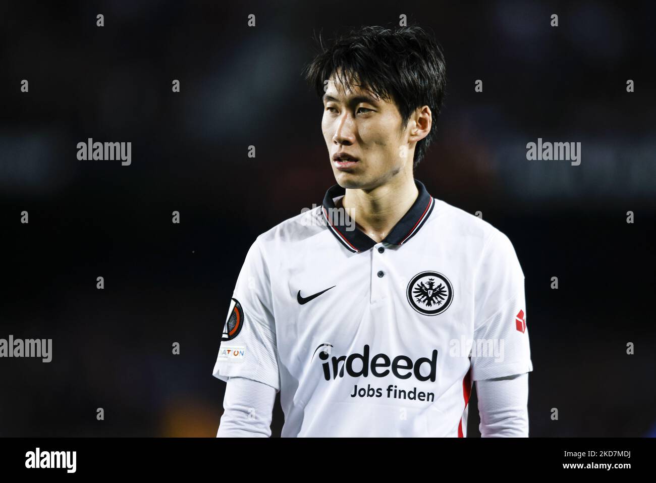 15 Daichi Kamada of Eintracht Frankfurt during the second leg quarter finals of Europa League match between FC Barcelona and Eintracht Frankfurt at Camp Nou Stadium on April 14, 2022 in Barcelona, Spain. (Photo by Xavier Bonilla/NurPhoto) Stock Photo
