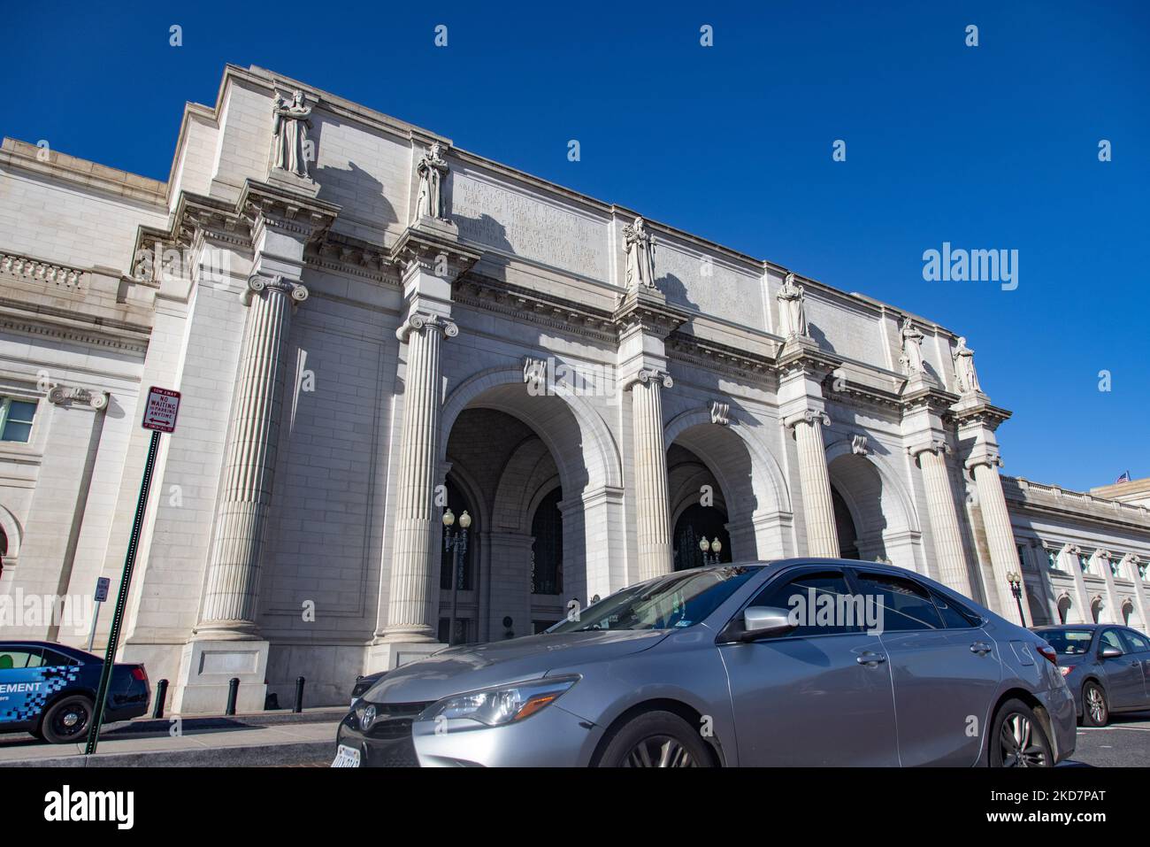 Union Station in Washington, D.C. is seen on April 15, 2022, as news breaks that Amtrak will attempt to control the nation's second-busiest travel hub via eminent domain (Photo by Bryan Olin Dozier/NurPhoto) Stock Photo