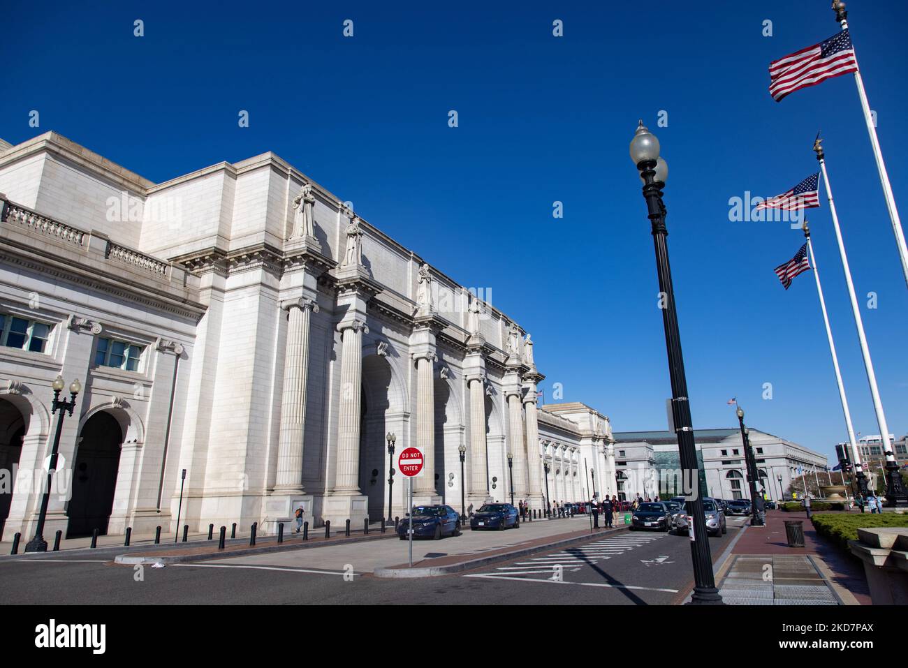 Union Station in Washington, D.C. is seen on April 15, 2022, as news breaks that Amtrak will attempt to control the nation's second-busiest travel hub via eminent domain (Photo by Bryan Olin Dozier/NurPhoto) Stock Photo