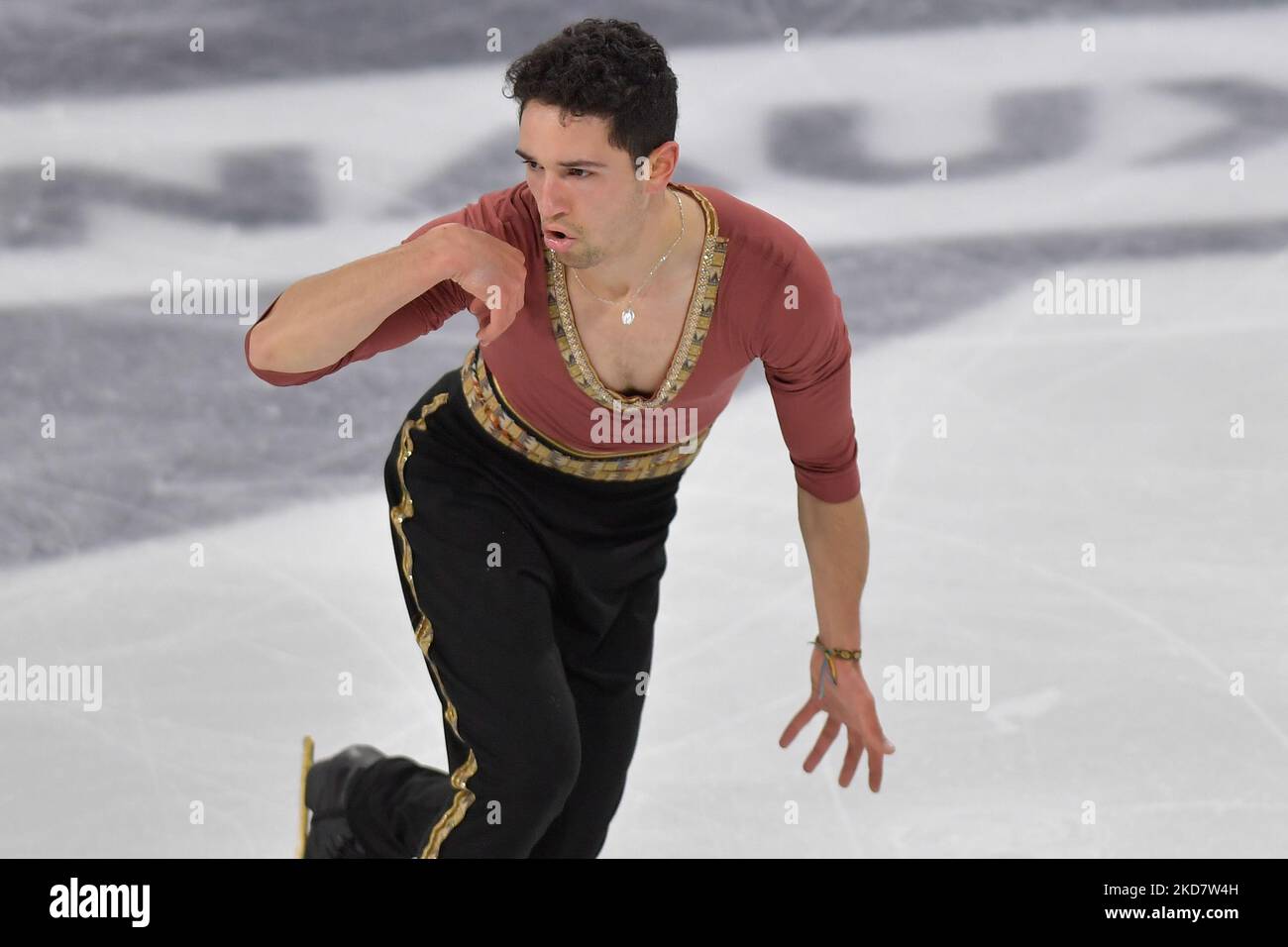 LUC ECONOMIDES (FRA), during Men Free Skating, at the ISU Grand Prix of
