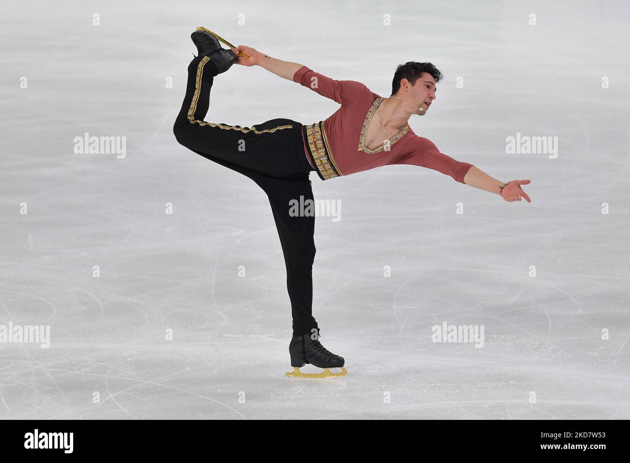 LUC ECONOMIDES (FRA), during Men Free Skating, at the ISU Grand Prix of